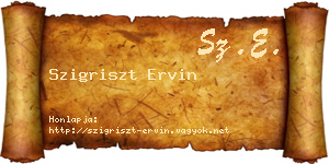Szigriszt Ervin névjegykártya