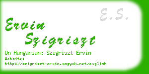 ervin szigriszt business card
